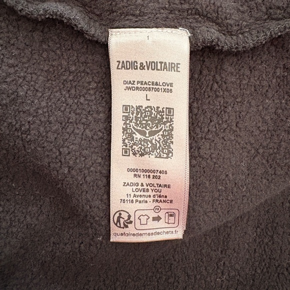 Zadig & Voltaire Women's Diaz Peace & Love Black Cotton Dress Size Large - Picture 9 of 9